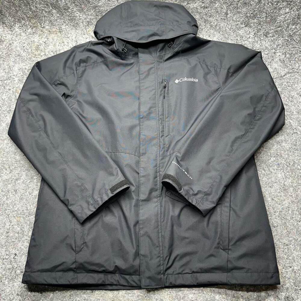 EUC Columbia Interchange Omni-Tech Outdoor Waterproof Hooded Jacket Men L